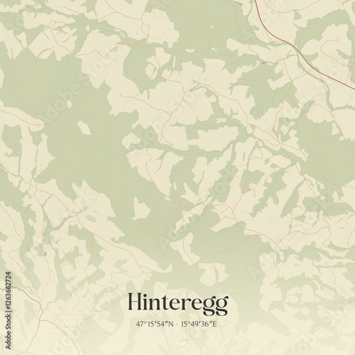 Obraz na płótnie Vintage map of Hinteregg, Austria. w salonie