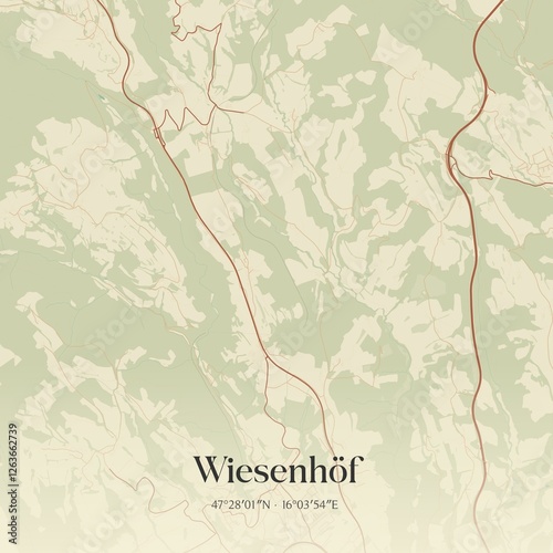 Obraz na płótnie Vintage map of Wiesenhöf, Austria. w salonie