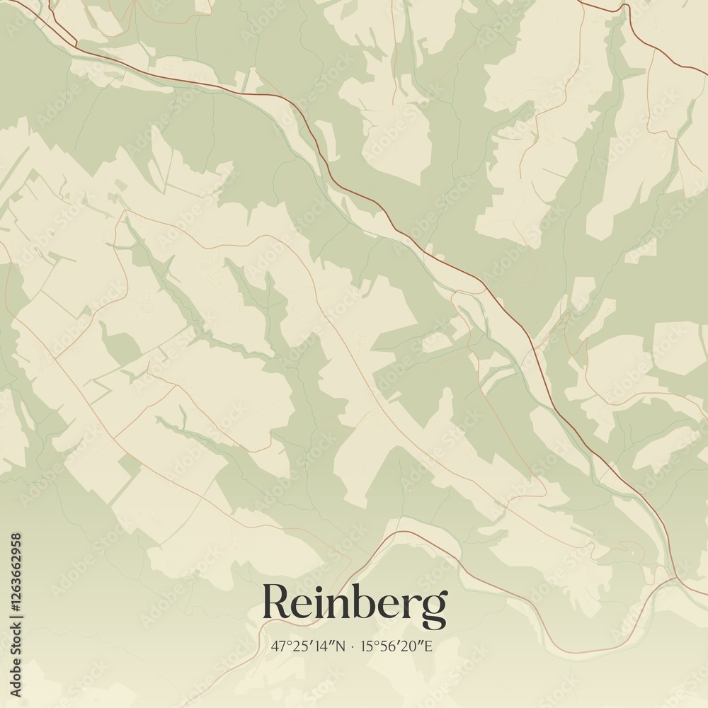 Vintage map of Reinberg, Austria.
