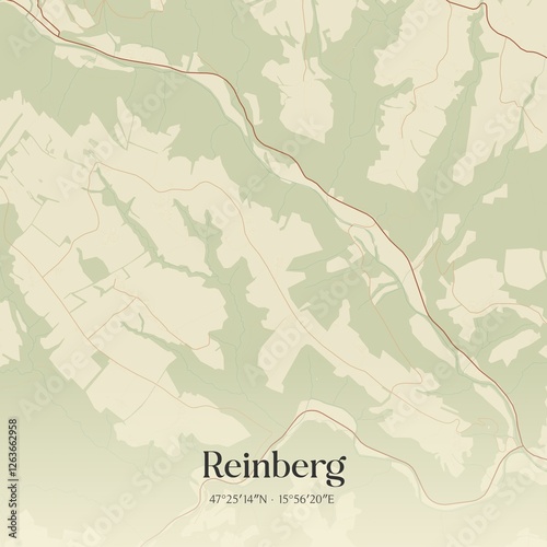 Obraz na płótnie Vintage map of Reinberg, Austria. w salonie