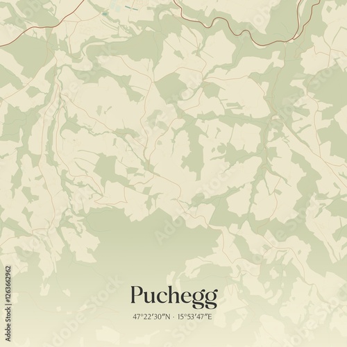 Obraz na płótnie Vintage map of Puchegg, Austria. w salonie