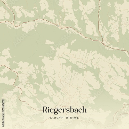 Obraz na płótnie Vintage map of Riegersbach, Austria. w salonie