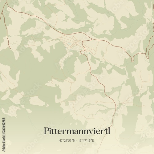 Vintage map of Pittermannviertl, Austria.