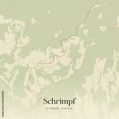 Vintage map of Schrimpf, Austria.
