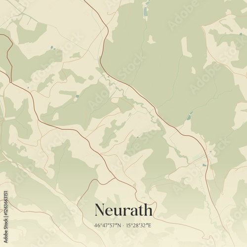 Obraz na płótnie Vintage map of Neurath, Austria. w salonie