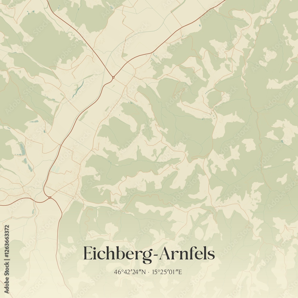 Vintage map of Eichberg-Arnfels, Austria.
