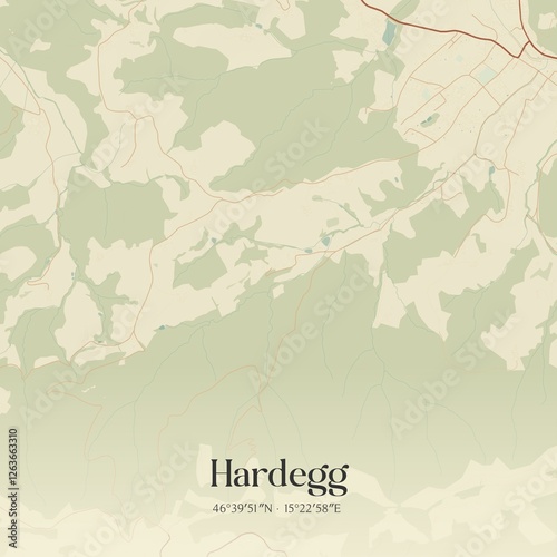 Obraz na płótnie Vintage map of Hardegg, Austria. w salonie