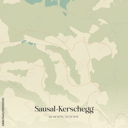 Vintage map of Sausal-Kerschegg, Austria.