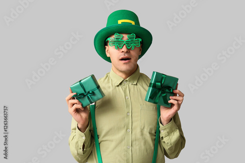 Surprised young man in lepr...