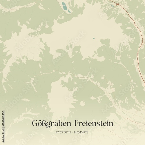 Obraz na płótnie Vintage map of Gößgraben-Freienstein, Austria. w salonie