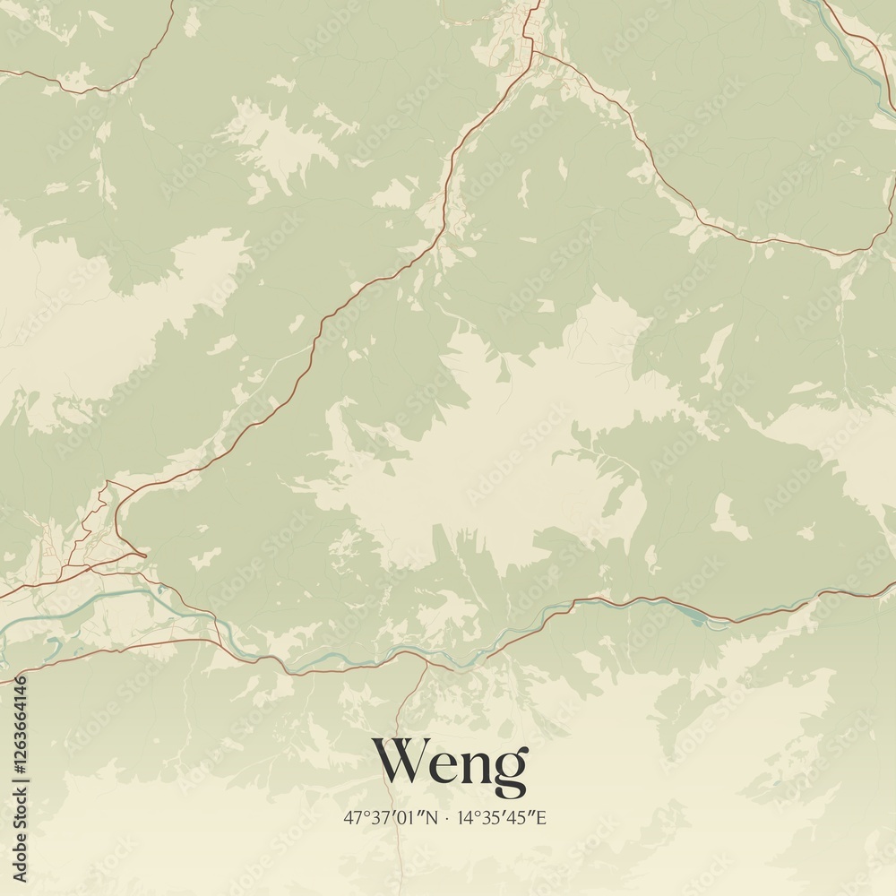 Obraz premium Vintage map of Weng, Austria.