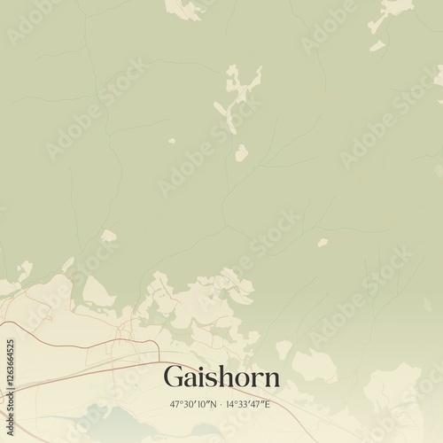 Obraz na płótnie Vintage map of Gaishorn, Austria. w salonie