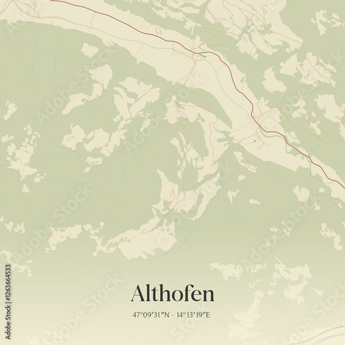 Obraz na płótnie Vintage map of Althofen, Austria. w salonie