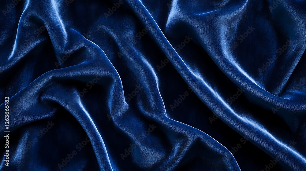 Obraz premium Luxury Velvet Texture Background in Deep Royal Blue, Soft and Elegant, Smooth and Rich Fabric Effect, Perfect for Branding, Social Media, and High-End Designs