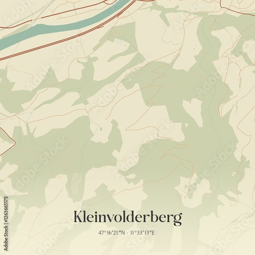 Obraz na płótnie Vintage map of Kleinvolderberg, Austria. w salonie
