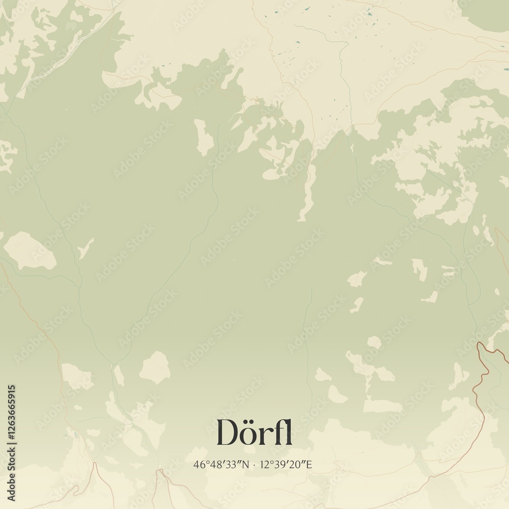 Vintage map of Dörfl, Austria.
