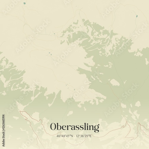 Obraz na płótnie Vintage map of Oberassling, Austria. w salonie
