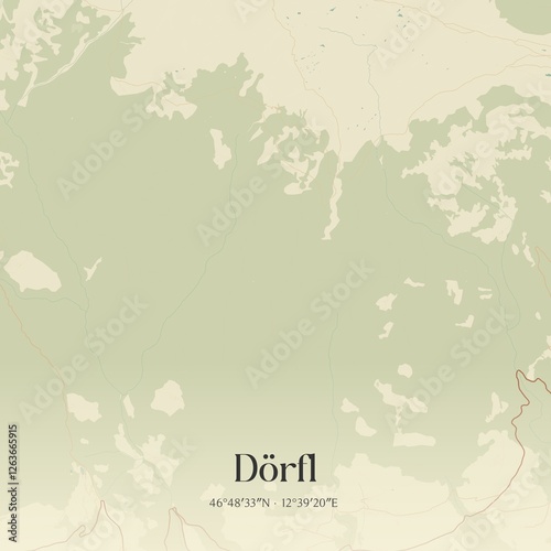 Obraz na płótnie Vintage map of Dörfl, Austria. w salonie