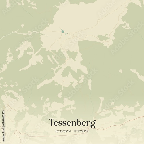 Obraz na płótnie Vintage map of Tessenberg, Austria. w salonie