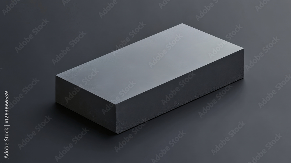 Minimalistic grey rectangular box mockup isolated on a deep black background Minimalistic grey rectangular box mockup isolated on a deep black background