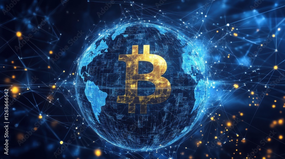 Blockchain technology futuristic hud background with world globe and blockchain polygon peer to peer network. Global cryptocurrency fintech business and finance banner concept. Low poly design. Blockchain technology futuristic hud background with world globe and blockchain polygon peer to peer network. Global cryptocurrency fintech business and finance banner concept. Low poly design.