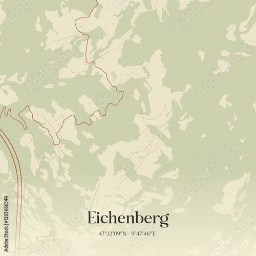 Obraz na płótnie Vintage map of Eichenberg, Austria. w salonie