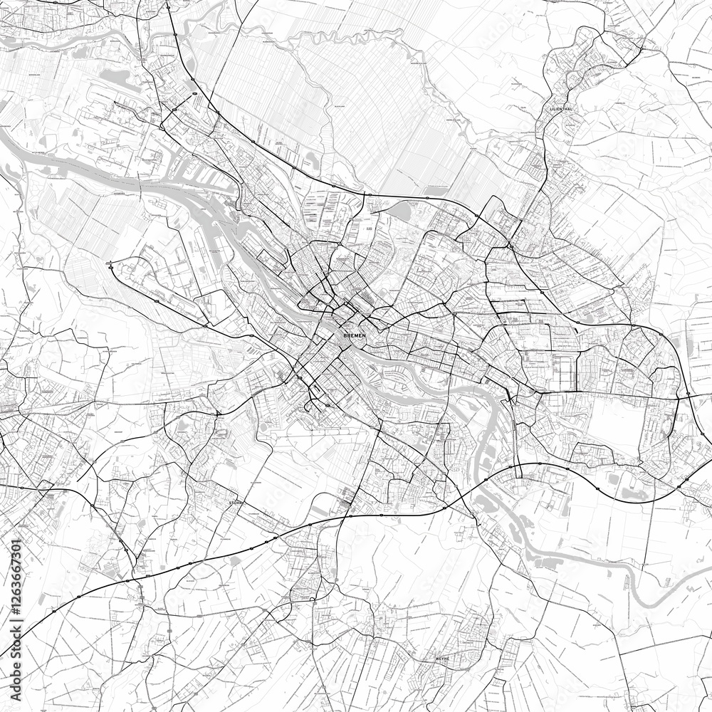 Bremen street layout blueprint in contemporary design Bremen street layout blueprint in contemporary design
