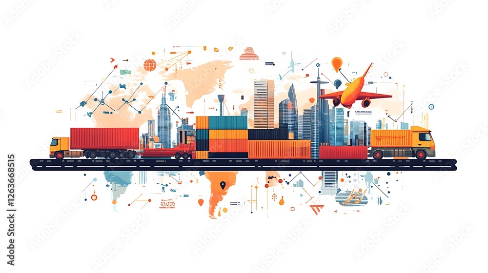 Obraz premium Global logistics and transportation network.