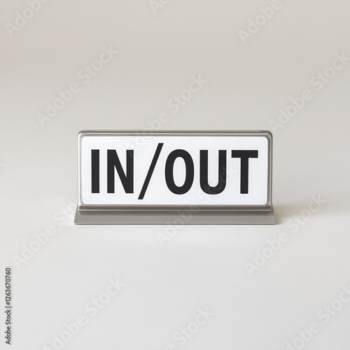 Clear and bold IN/OUT sign indicating entry and exit directions