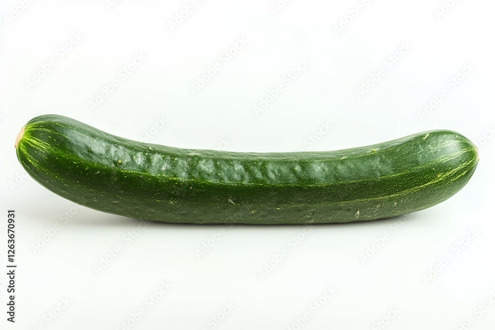 Fresh green cucumber on white background. Neural network AI generated Fresh green cucumber on white background. Neural network AI generated