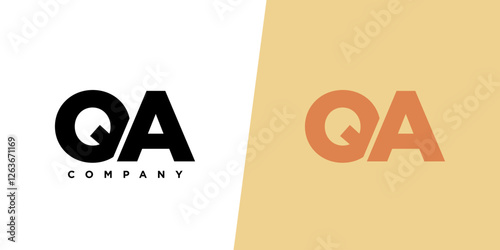 Letter Q and A, QA logo design template. Minimal monogram initial based logotype.