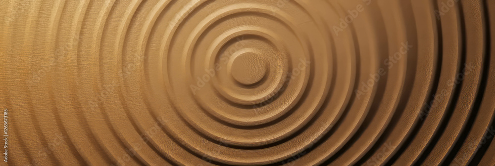 Fototapeta premium Subtle concentric grain design on medium brown paper with textured surface