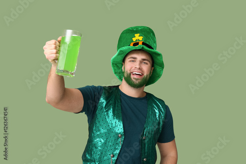 Young man in leprechaun hat...