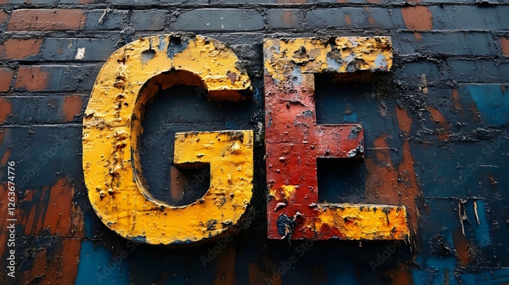 The letter G is yellow and red The letter G is yellow and red