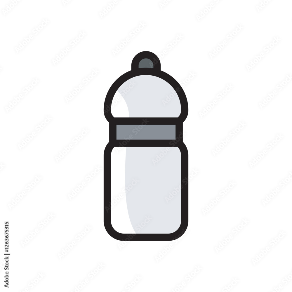 Icon illustration of plastic drinks bottle flat design. Icon illustration of plastic drinks bottle flat design.