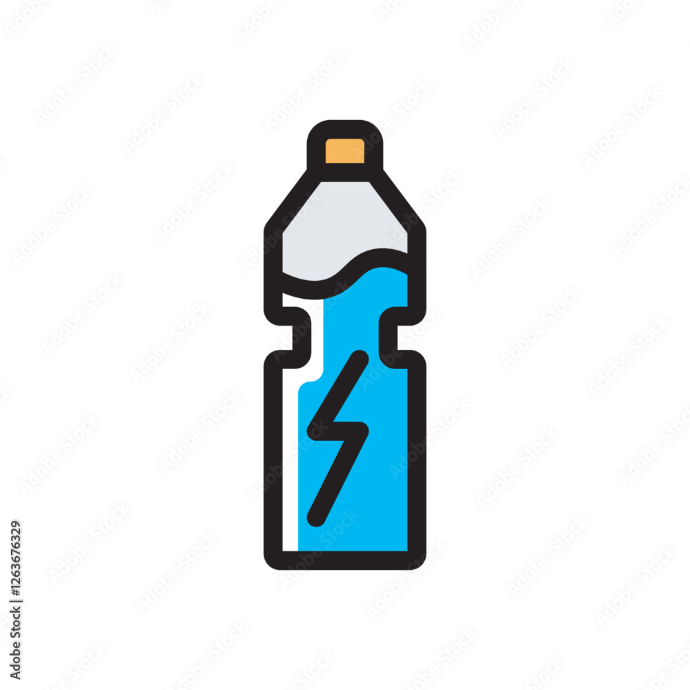 Obraz premium Blue drink energy flat icon vector design illustration. 
