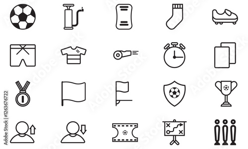 Icon set of football vector design illustration. 