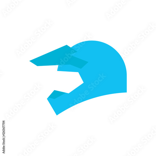 Simple motorcross helmet flat ucon design vector illustration. 