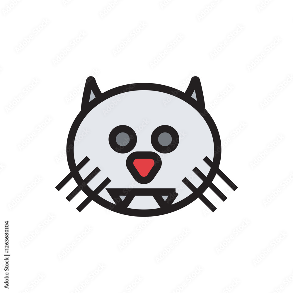 Fototapeta premium Vector illustration of cat flat icon design. 