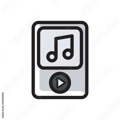 mp3 player icon design. Multimedia player portable icon design illustration. 