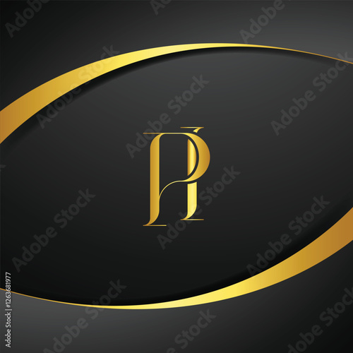 PI luxury letter logo. Initial Letter Design Vector Luxury Colors