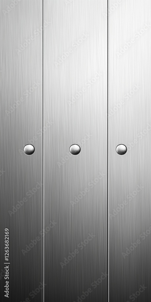 Obraz premium Sleek metallic surface featuring three round knobs arranged evenly across the frame