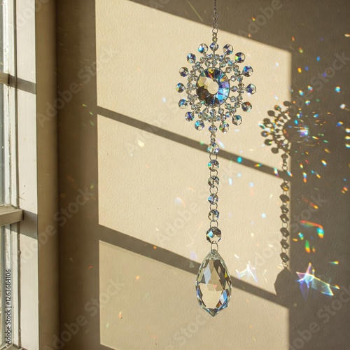 Elegant Sun Catcher Creating Colorful Light Patterns