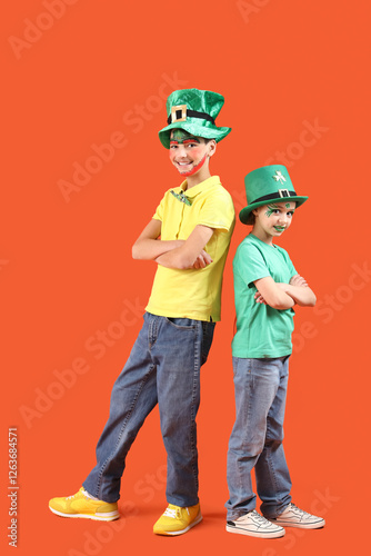 Funny kids with face painti...