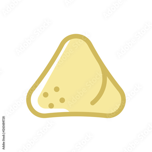 Cute character of samosa flat icon vector design illustration. 