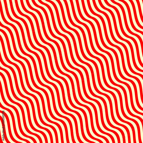 Wave lines pattern. Stripes print. Wavy linear background. Simple geometric motif. Curves image. Ethnic digital paper. Repeated waves textile print. Trendy web design. Vector artwork.