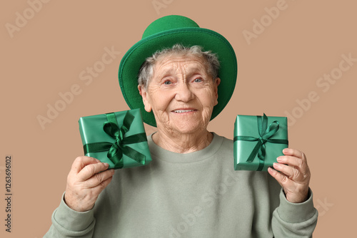 Senior woman in leprechaun ...