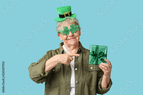 Senior woman in leprechaun ...