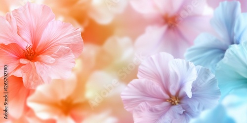 Wallpaper Mural Pastel flowers bloom, soft focus background, spring floral Torontodigital.ca
