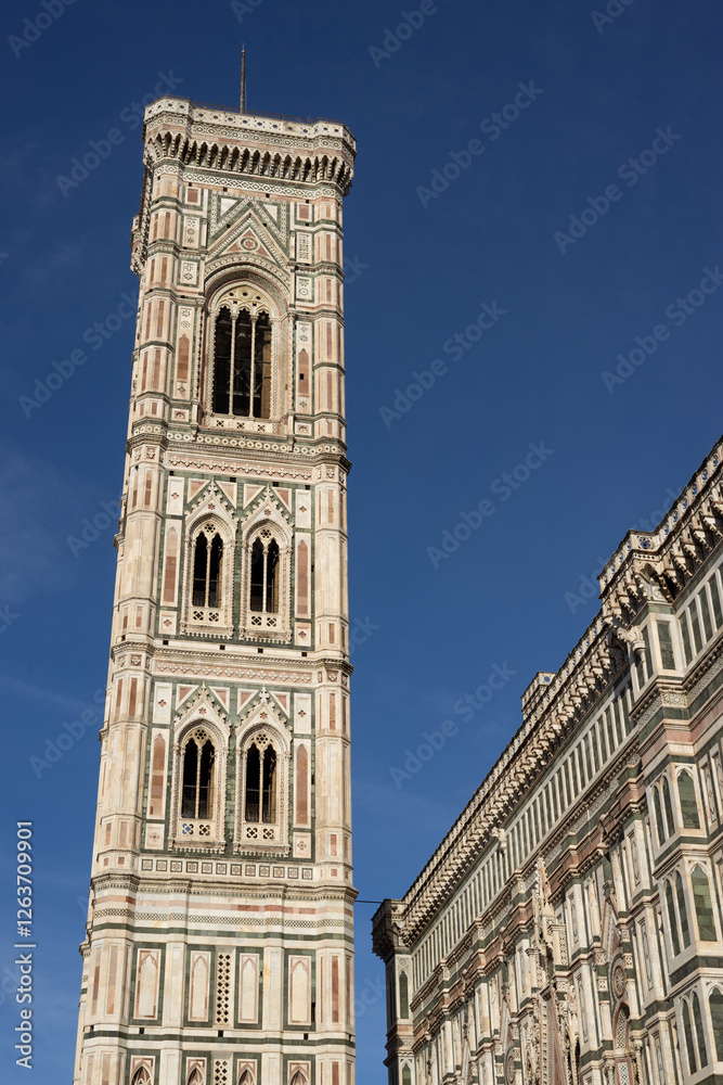 Cathedral Santa Maria del Fiore in Tuscany, Florence, Italy. Concept of travel, tourism and vacation in city. Architecture and landmark of Florence. Cathedral Santa Maria del Fiore in Tuscany, Florence, Italy. Concept of travel, tourism and vacation in city. Architecture and landmark of Florence.